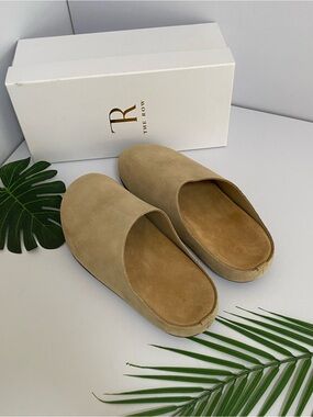 The Row Men’s Suede Slip-On Mule — Sand/Tan